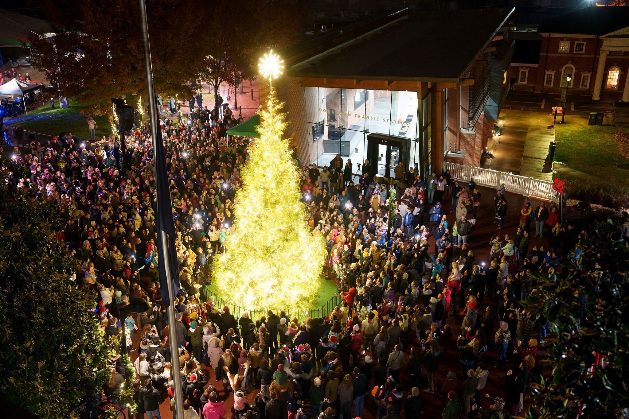 2023 Grand Illumination tree lit up
