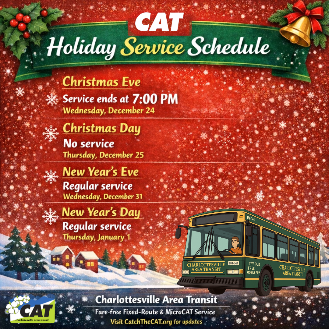 CAT 2025 Holiday Service Schedule