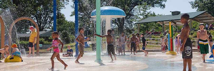 Kids playing at Forest Hill's Spray Ground