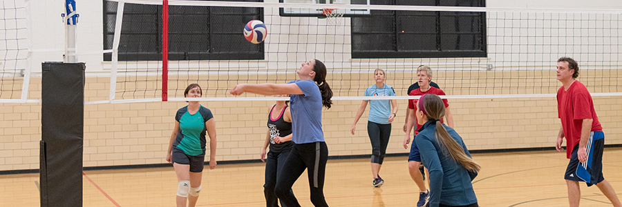 Volleyball players at Carver Recreation Center