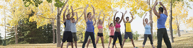 People Doing Yoga Outside