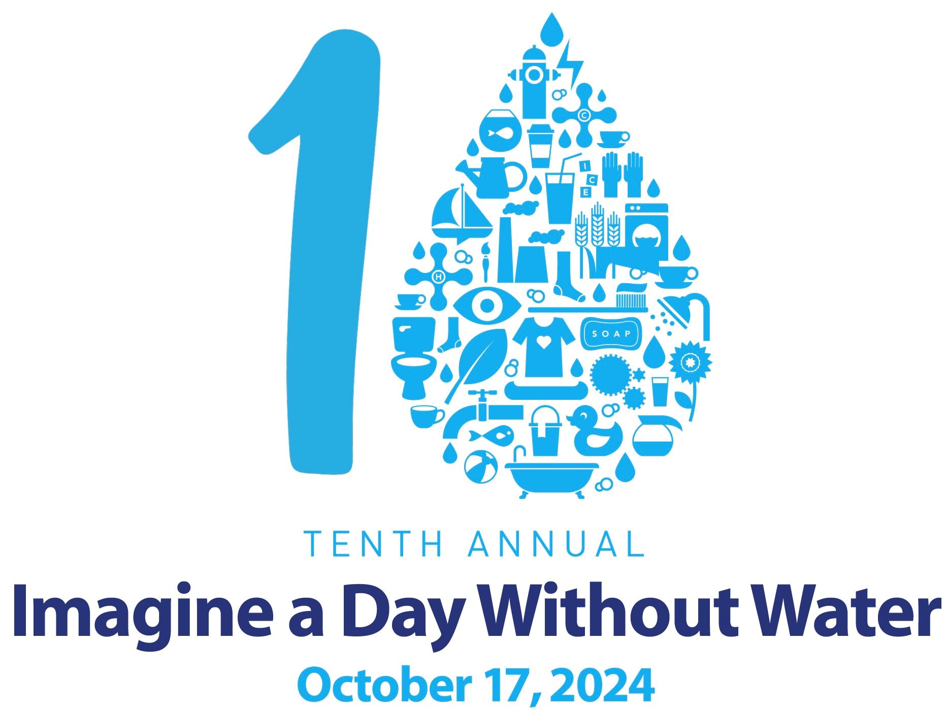 Imagine a Day Without Water 2024 10th anniversary logo