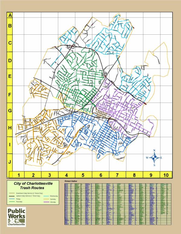 Citywide Trash Collection Schedule Map - City of Charlottesville - Jan. 22, 2020 (PDF) Opens in new window