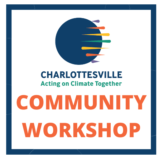 Text announcing an "Acting on Climate Together" Community Workshop